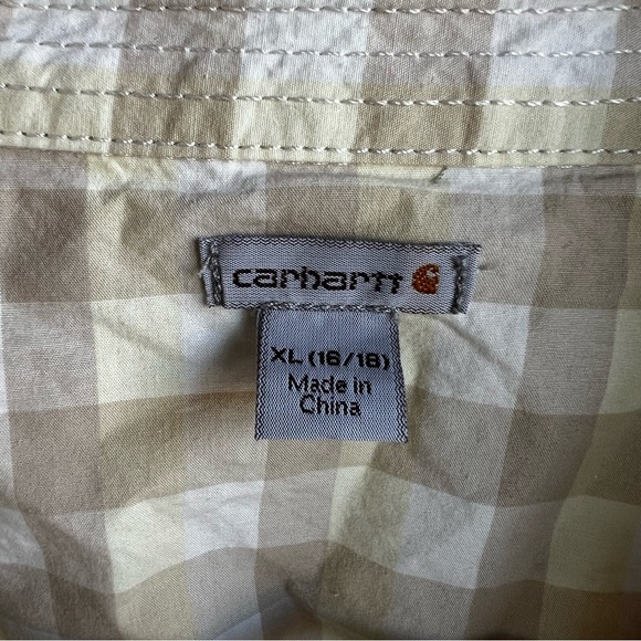 Carhartt Gingham Button Down Shirt - Size XL 16/18 - Picture 2 of 5